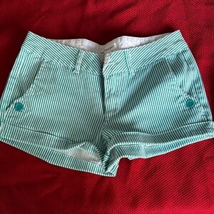 Ambiance Green Striped girls Shorts size S